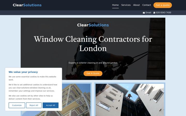 Zrzut ekranu clear-solutions-window-cleaning.co.uk