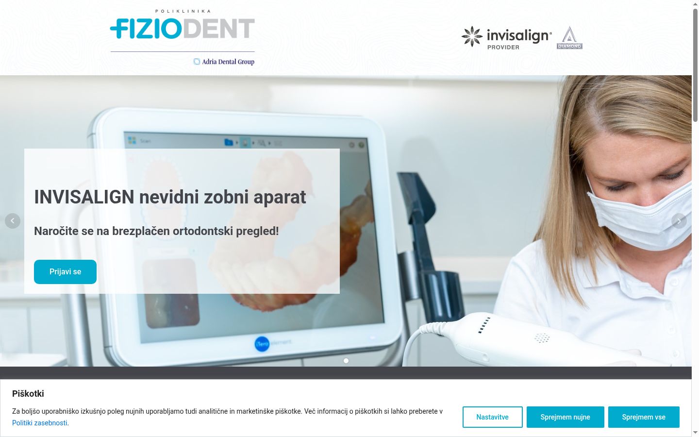 Screenshot del banner di consenso mostrato prima di qualsiasi interazione
