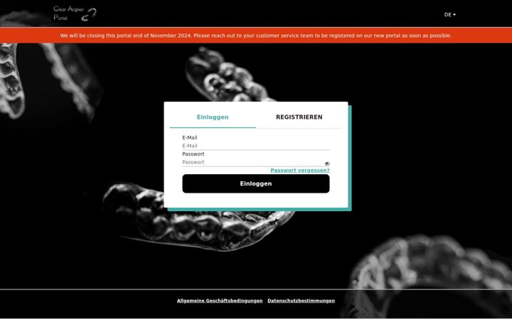 Screenshot of clearalignerportal.com