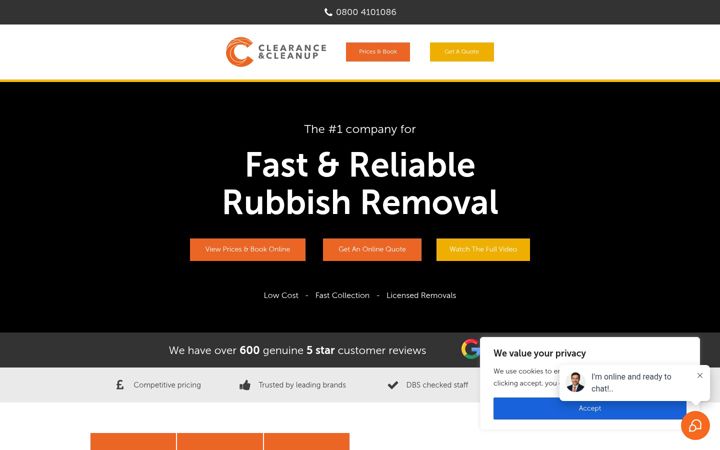 Zrzut ekranu clearanceandcleanup.co.uk