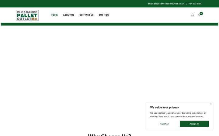 Zrzut ekranu clearancepalletoutlet.co.uk