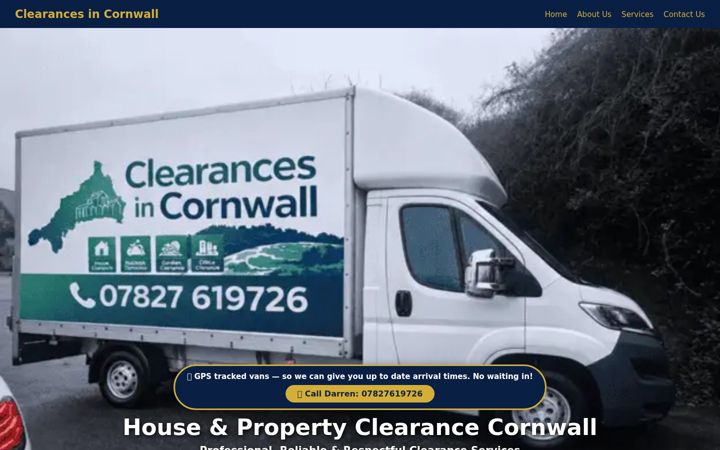Zrzut ekranu clearancesincornwall.co.uk