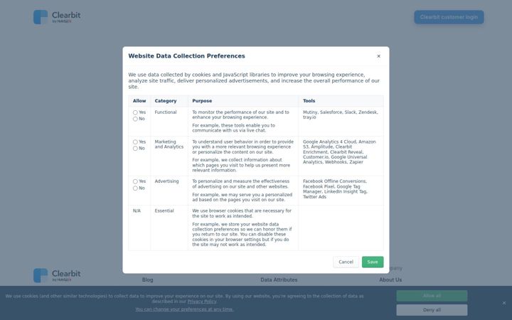 Screenshot of clearbitjs.com