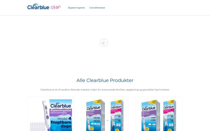 Screenshot of clearblueshop.dk