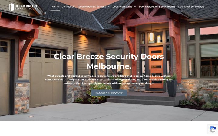 Captura de ecrã de clearbreezesecuritydoors.com.au