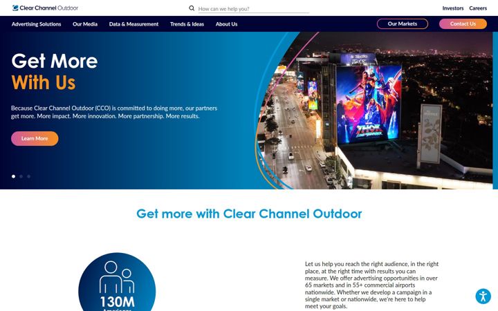 Kuvakaappaus sivustosta clearchannel.com