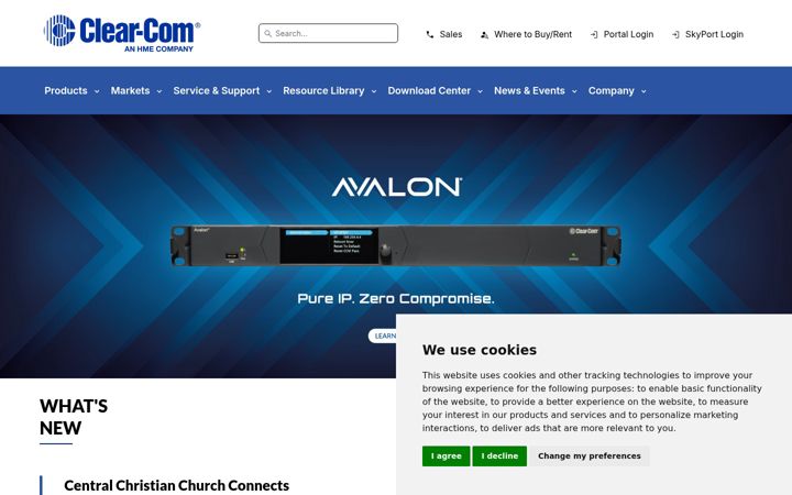 Screenshot of clearcom.com