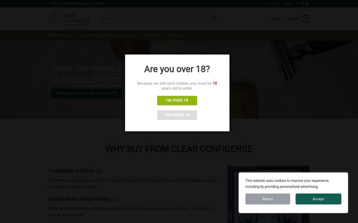 Screenshot of clearconfidence.co