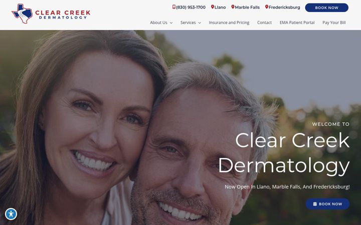 Skjermbilde av clearcreekdermatology.com