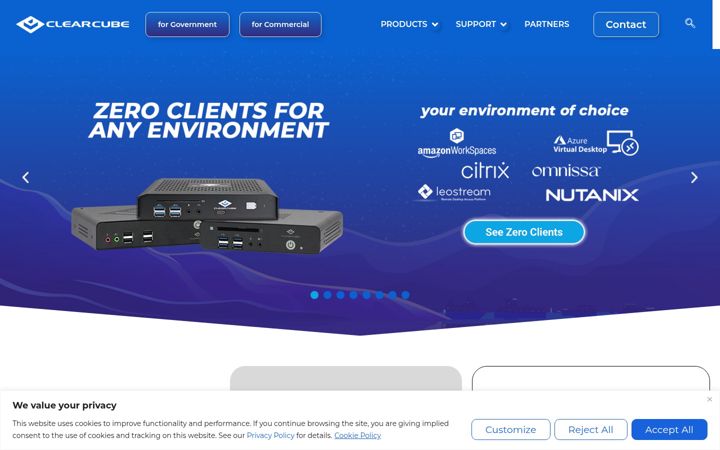 Screenshot of clearcube.com