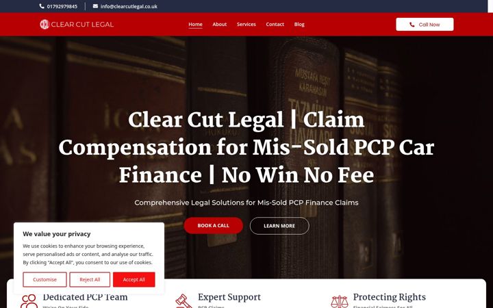 Zrzut ekranu clearcutlegal.co.uk