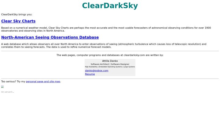 Screenshot of cleardarksky.com