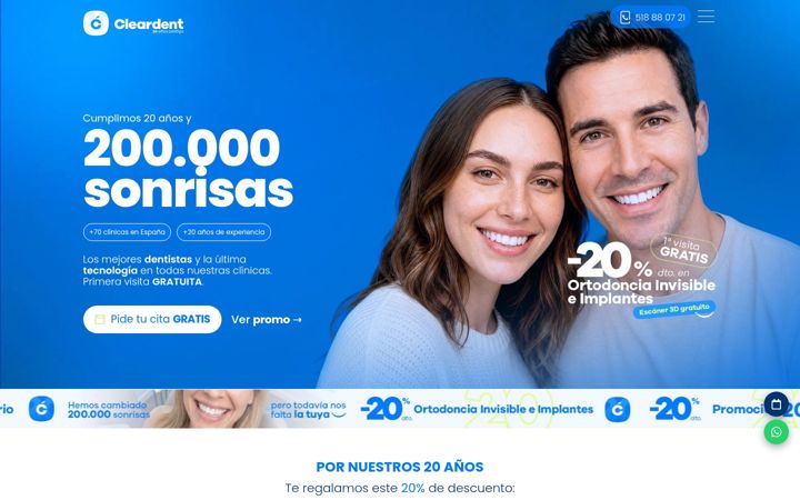 Екранна снимка на cleardent.es