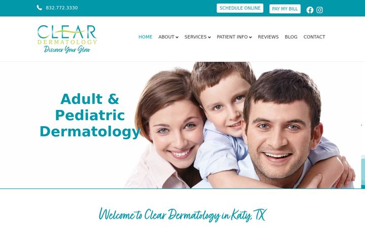 Screenshot of cleardermatology.com
