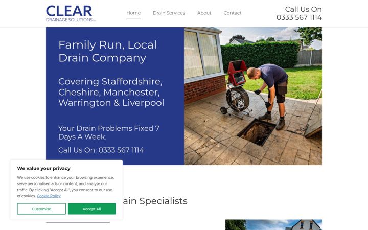 Screenshot of cleardrainagesolutions.co.uk