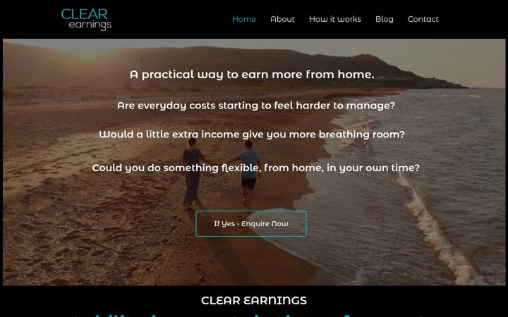 Screenshot of clearearnings.co.uk