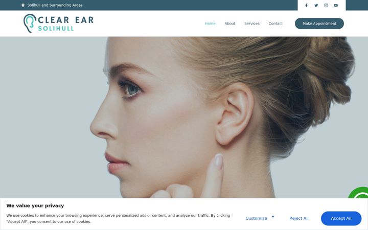 Screenshot of clearearsolihull.co.uk