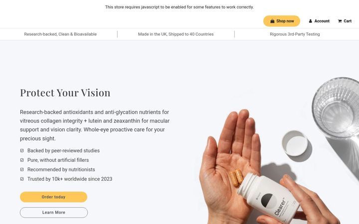 Screenshot of clearereyes.com