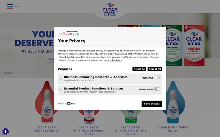 Screenshot of cleareyes.com