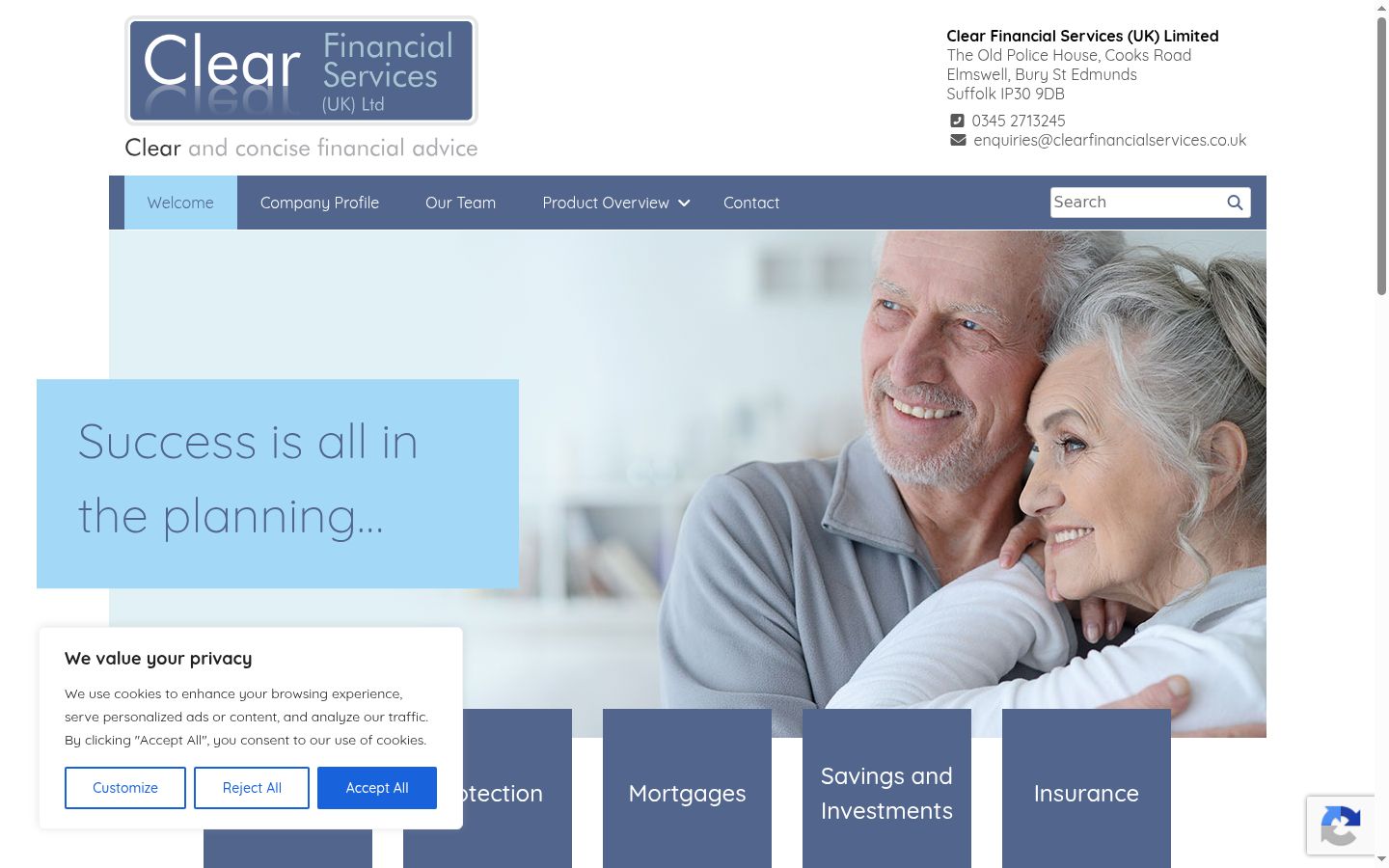 Screenshot of the consent banner shown before any interaction