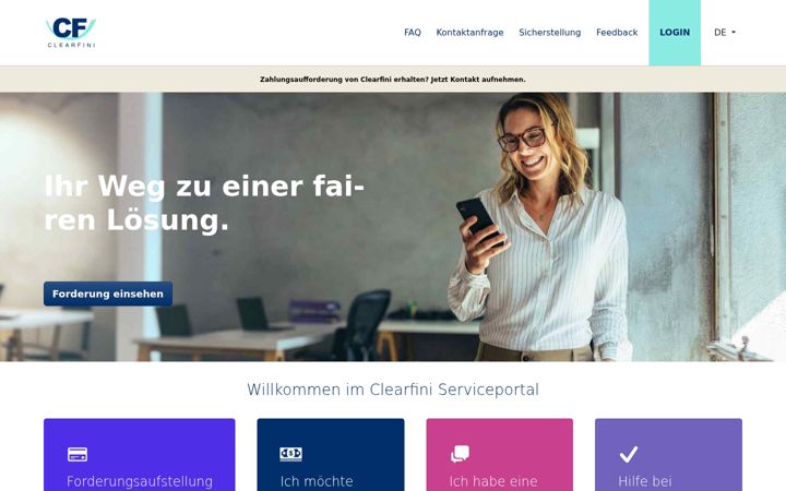 Screenshot of clearfini.com
