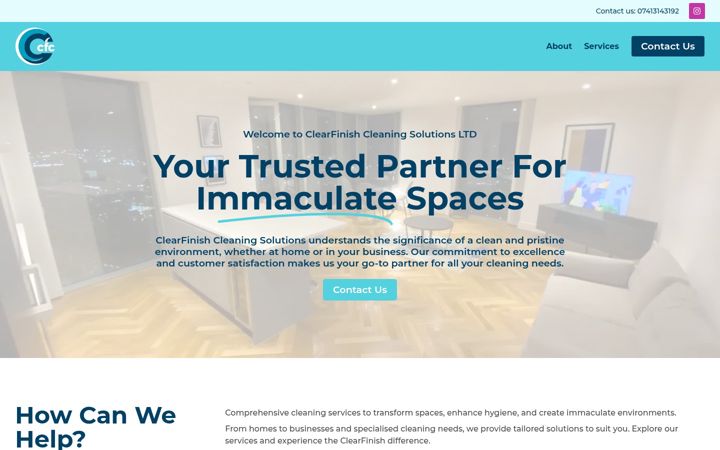 Screenshot of clearfinishcleaningsolutions.co.uk