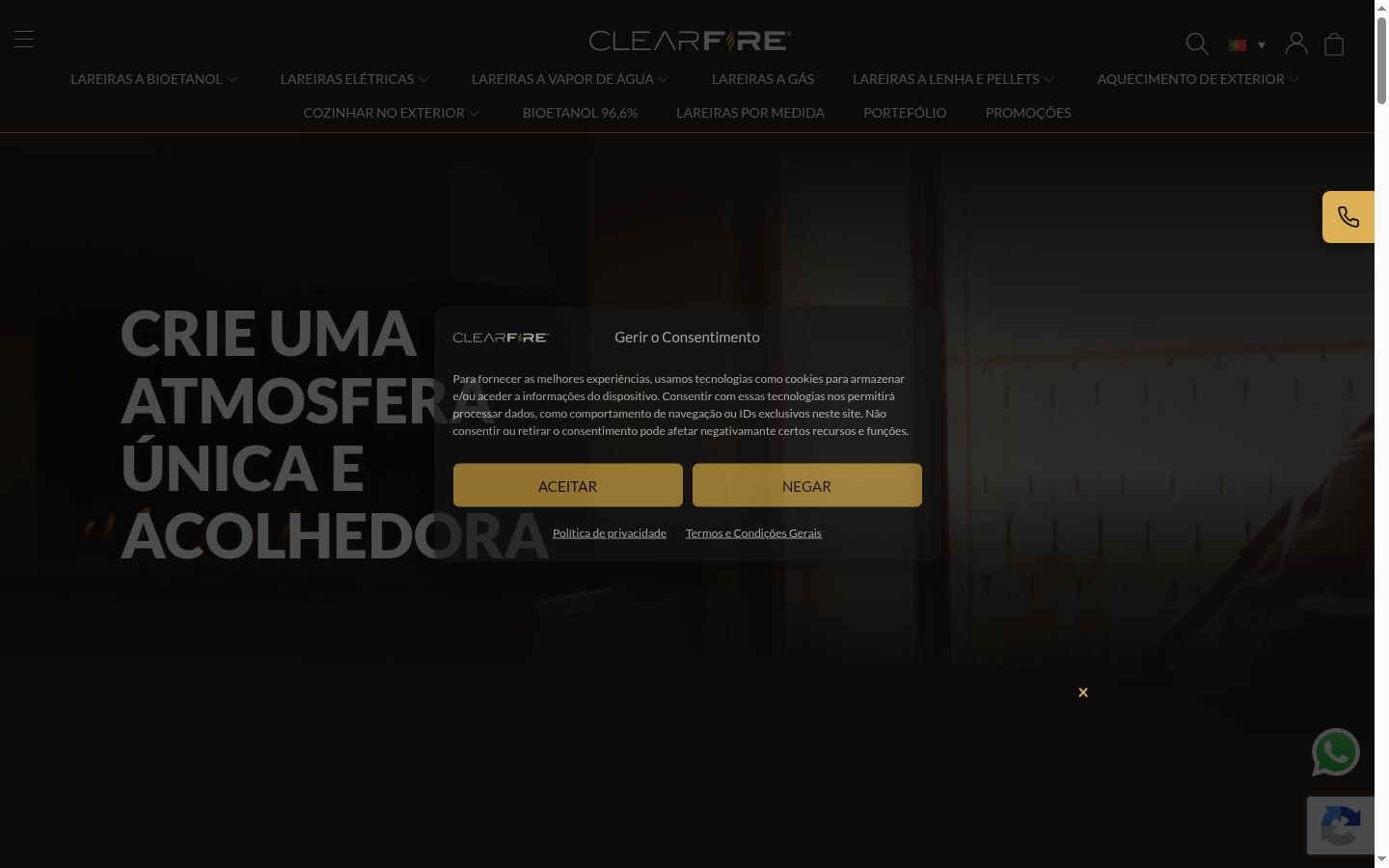 Screenshot of the consent banner shown before any interaction