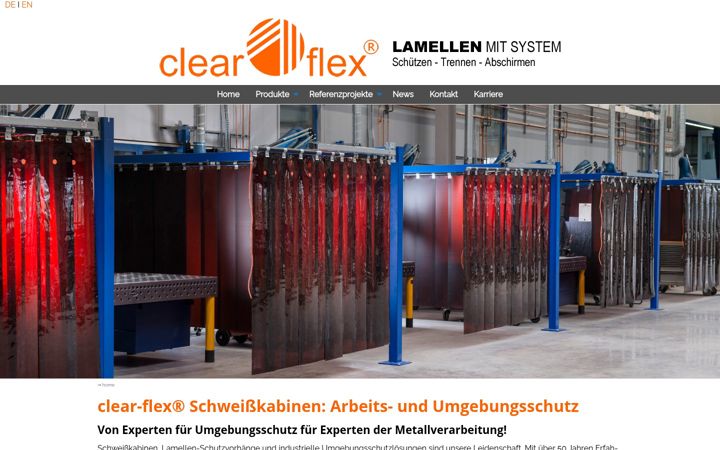 Screenshot of clearflex.de