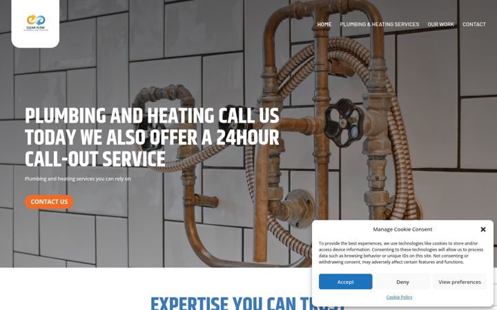 Skärmbild av clearflowplumbers.co.uk