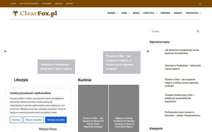 Snímek obrazovky clearfox.pl