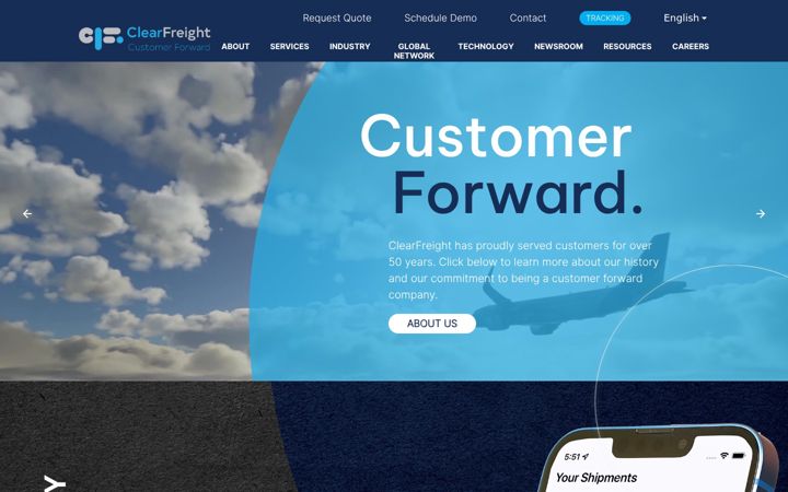 Screenshot of clearfreight.co.th