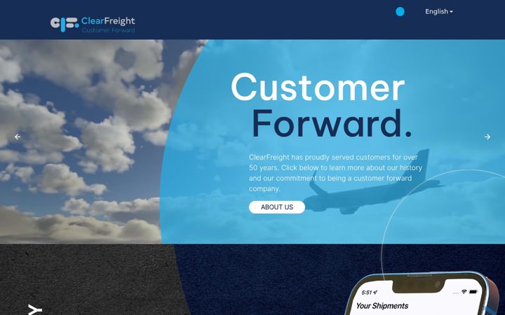 Screenshot of clearfreight.nl