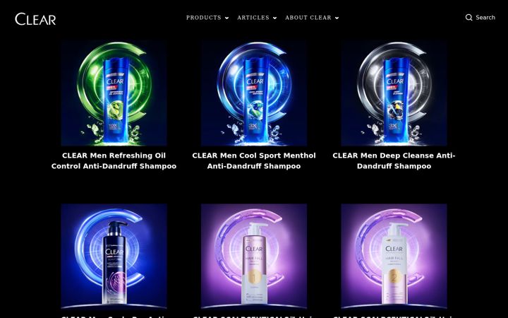 Screenshot of clearhaircare.com