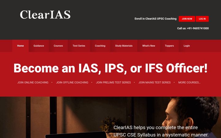 Screenshot of clearias.com