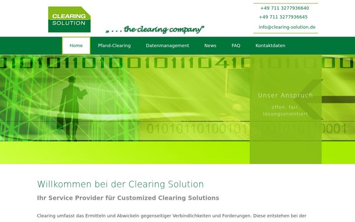 Screenshot of clearing-solution.de