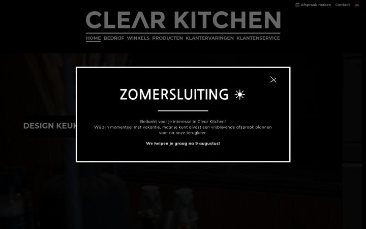 Screenshot of clearkitchen.nl