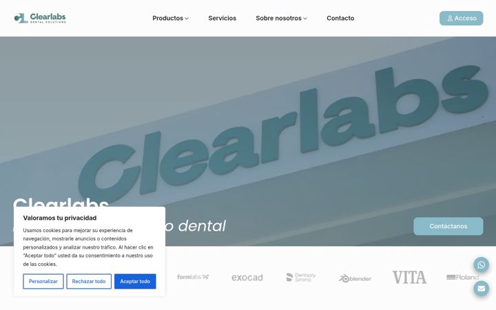 Екранна снимка на clearlabs.es