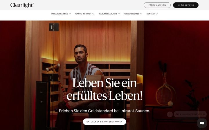 Screenshot of clearlightinfrarotkabinen.de
