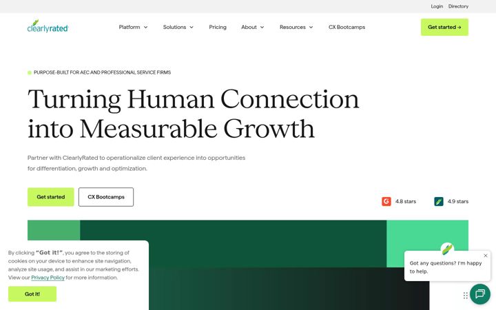 Screenshot of clearlyrated.com