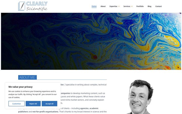 Screenshot of clearlyscientific.com