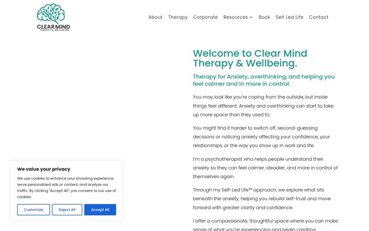 Ekrano kopija clearmind-therapy.co.uk