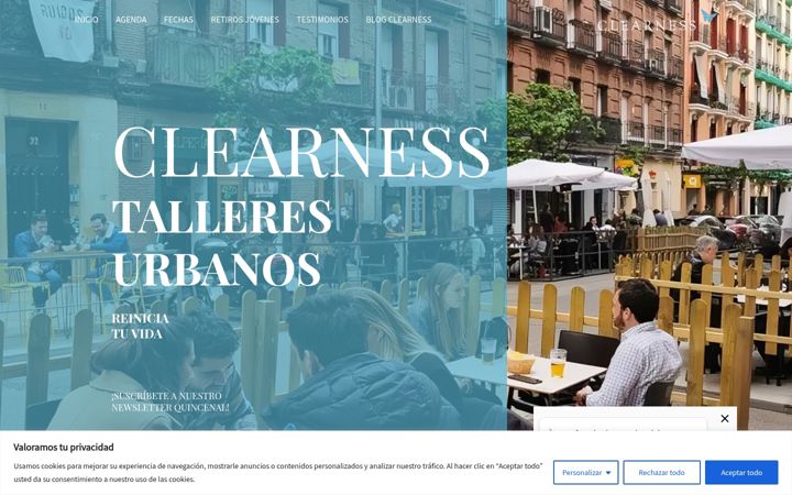 Skärmbild av clearness-talleres.es