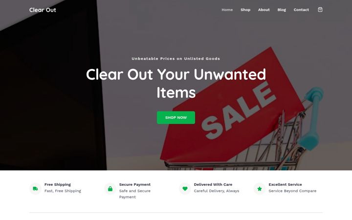 Екранна снимка на clearout.co.za