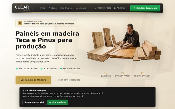 Screenshot van clearpaineis.com.br