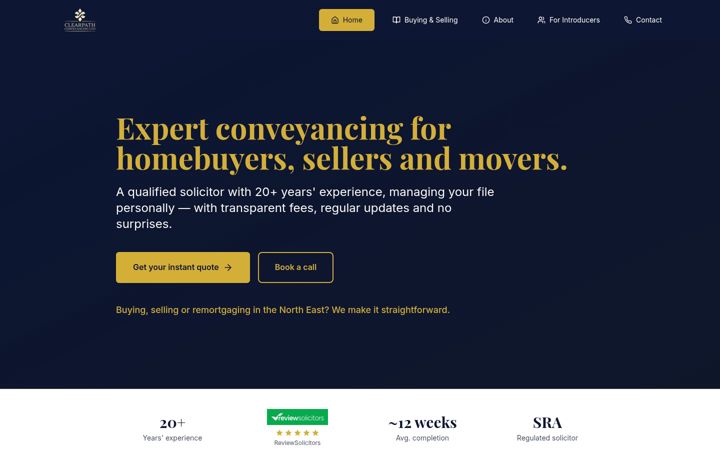 Ekrano kopija clearpathconveyancing.co.uk