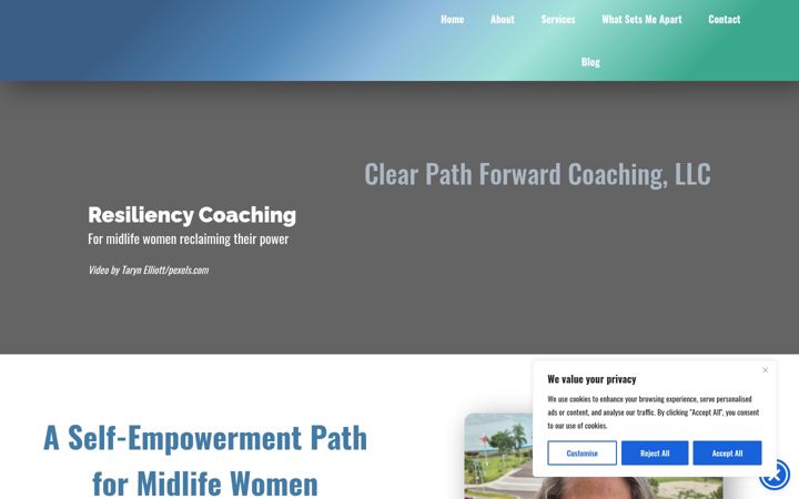 Screenshot of clearpathforwardcoaching.com