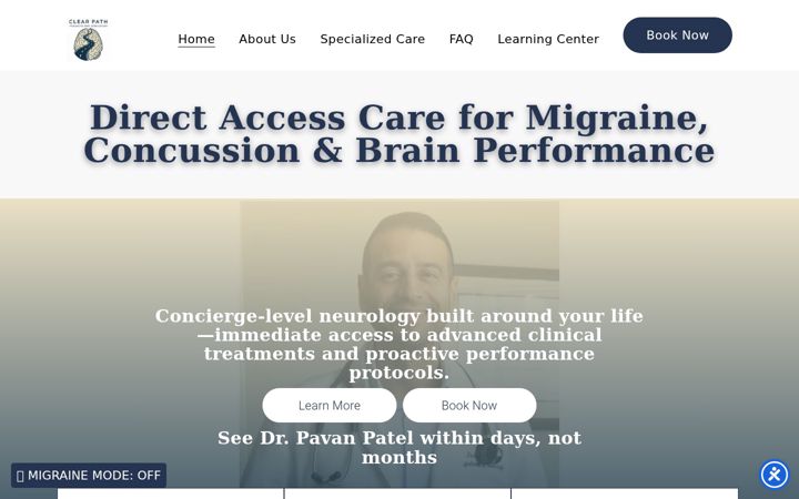 Screenshot of clearpathneurology.com