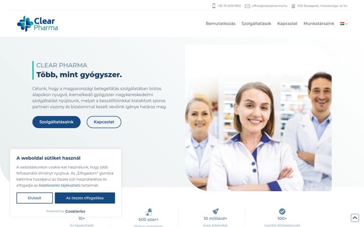 Screenshot stránky clearpharma.hu