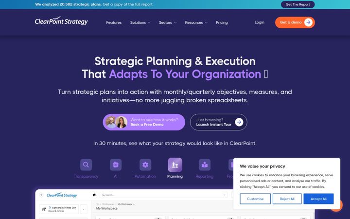 Screenshot of clearpointstrategy.com
