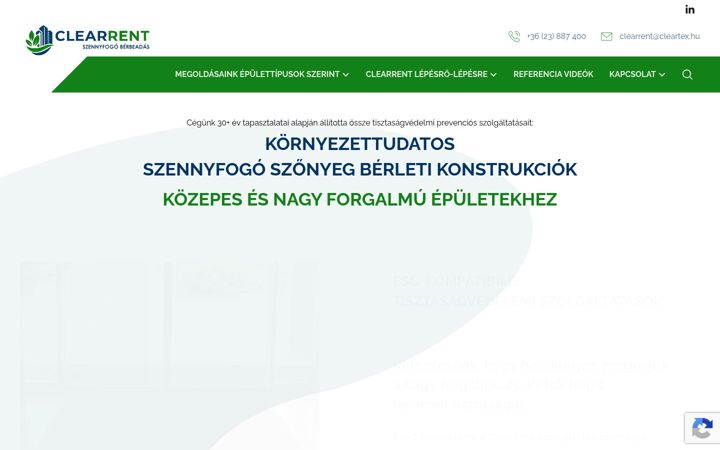Screenshot stránky clearrent.hu